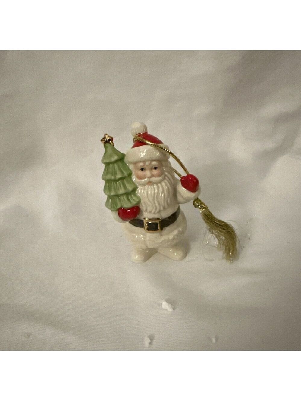 (2) Lenox Santa Ornament 2017 Very Merry 3" Porcelain Christmas Holiday 856361 - Picture 1 of 6